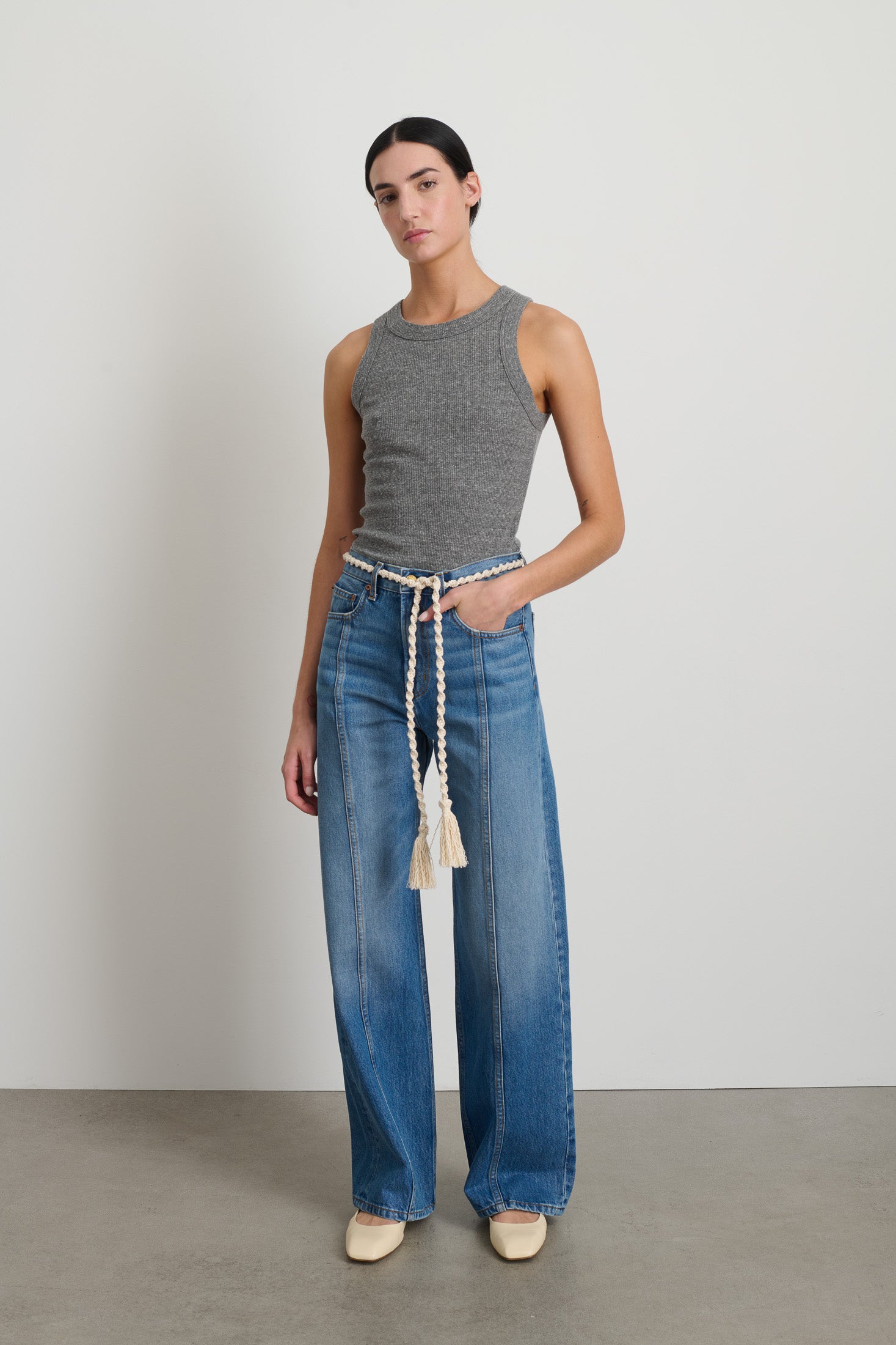 Fran Macramé Belt Ecru