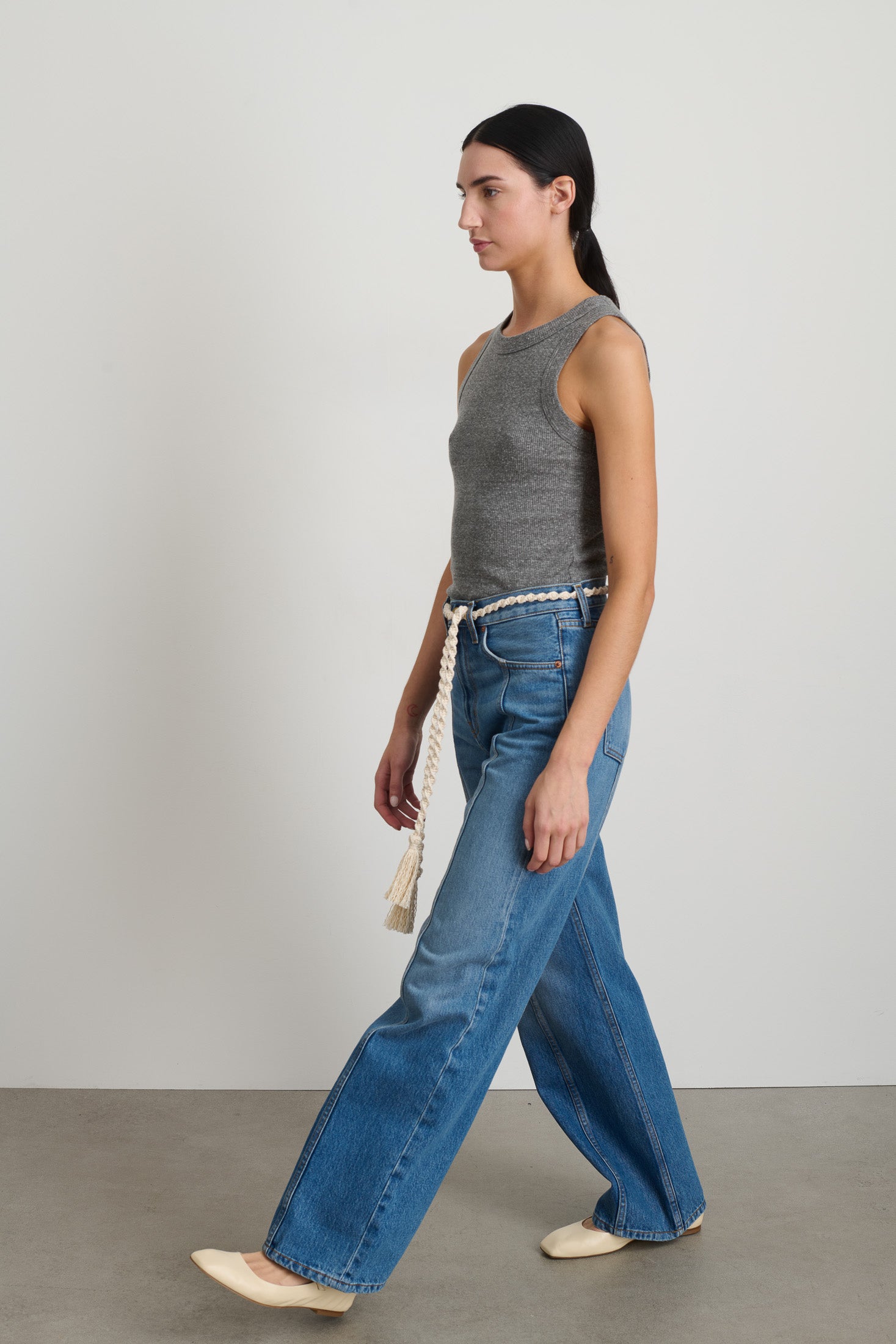 Fran Macramé Belt Ecru
