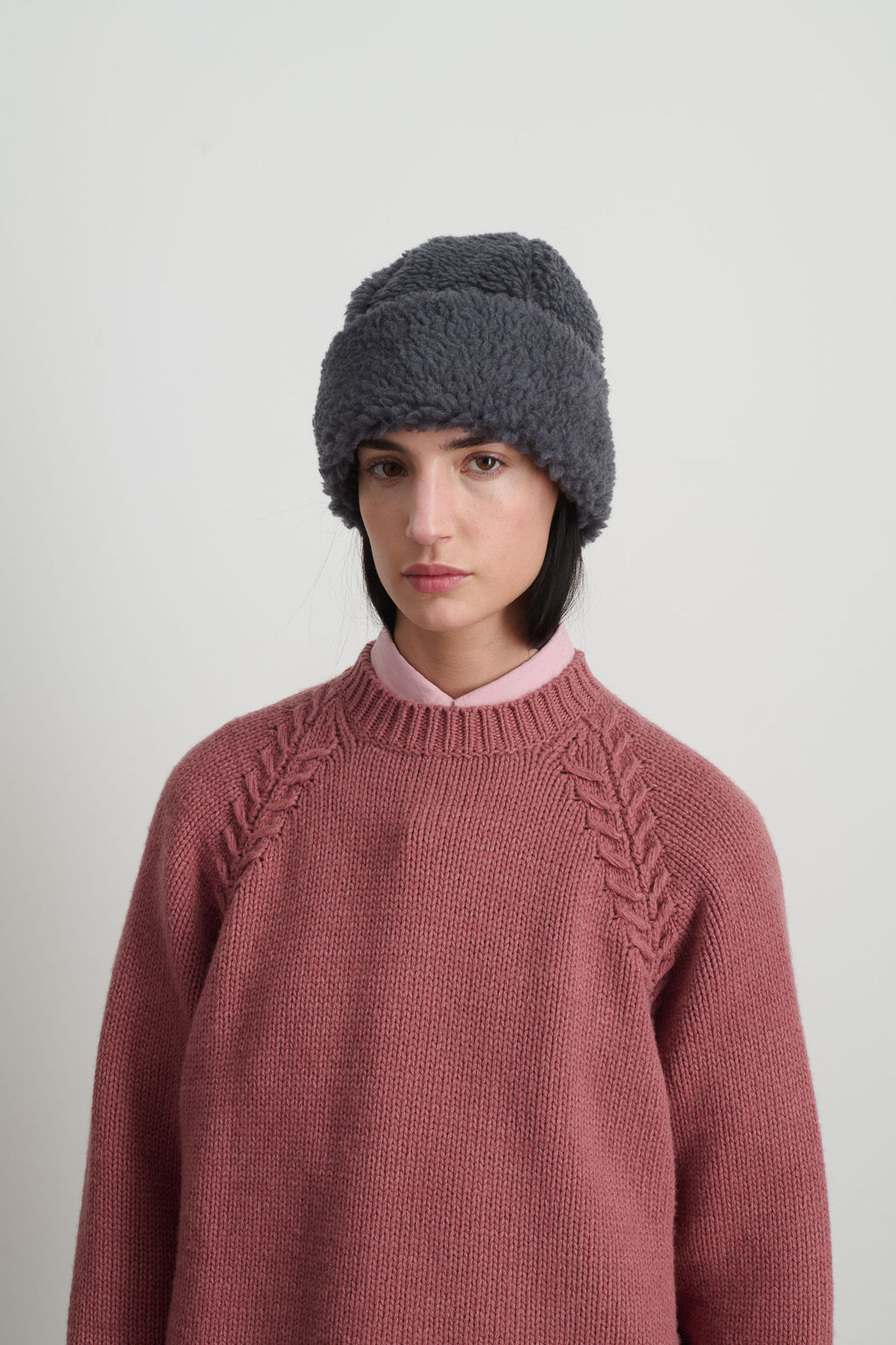 Sherpa Hat Grey Blue