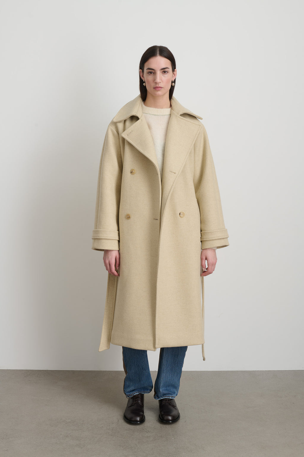 Brie Wool Coat Alabaster Melton