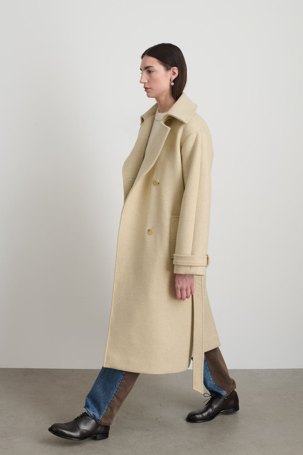 Brie Wool Coat Alabaster Melton