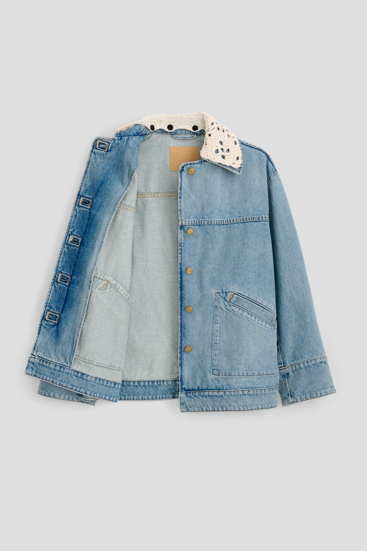 Stadium Jacket Jac Wash / Crochet Collar - Women | B Sides Jeans