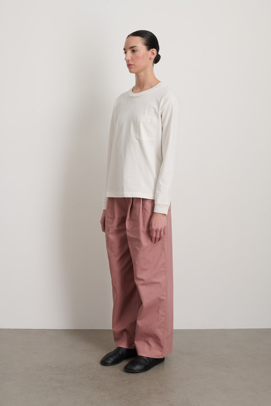 B Sides Long Sleeve Pocket T-Shirt Snow White