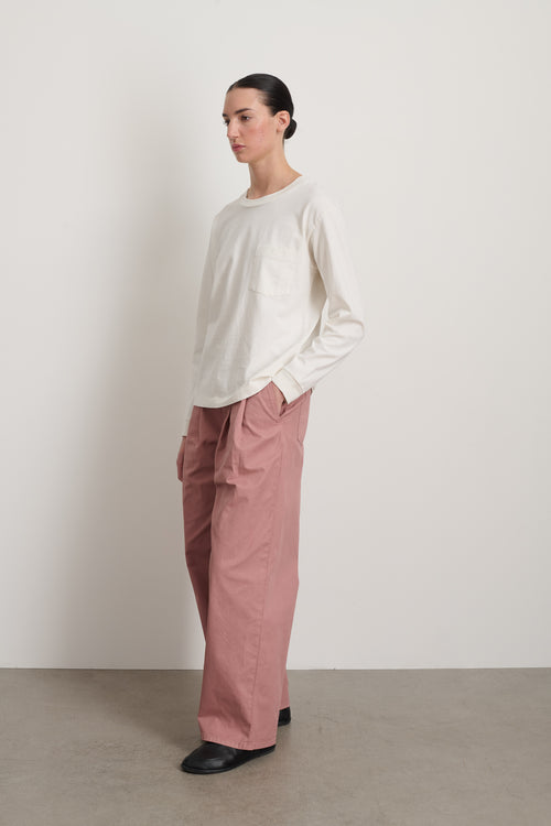 B Sides Long Sleeve Pocket T-Shirt Snow White