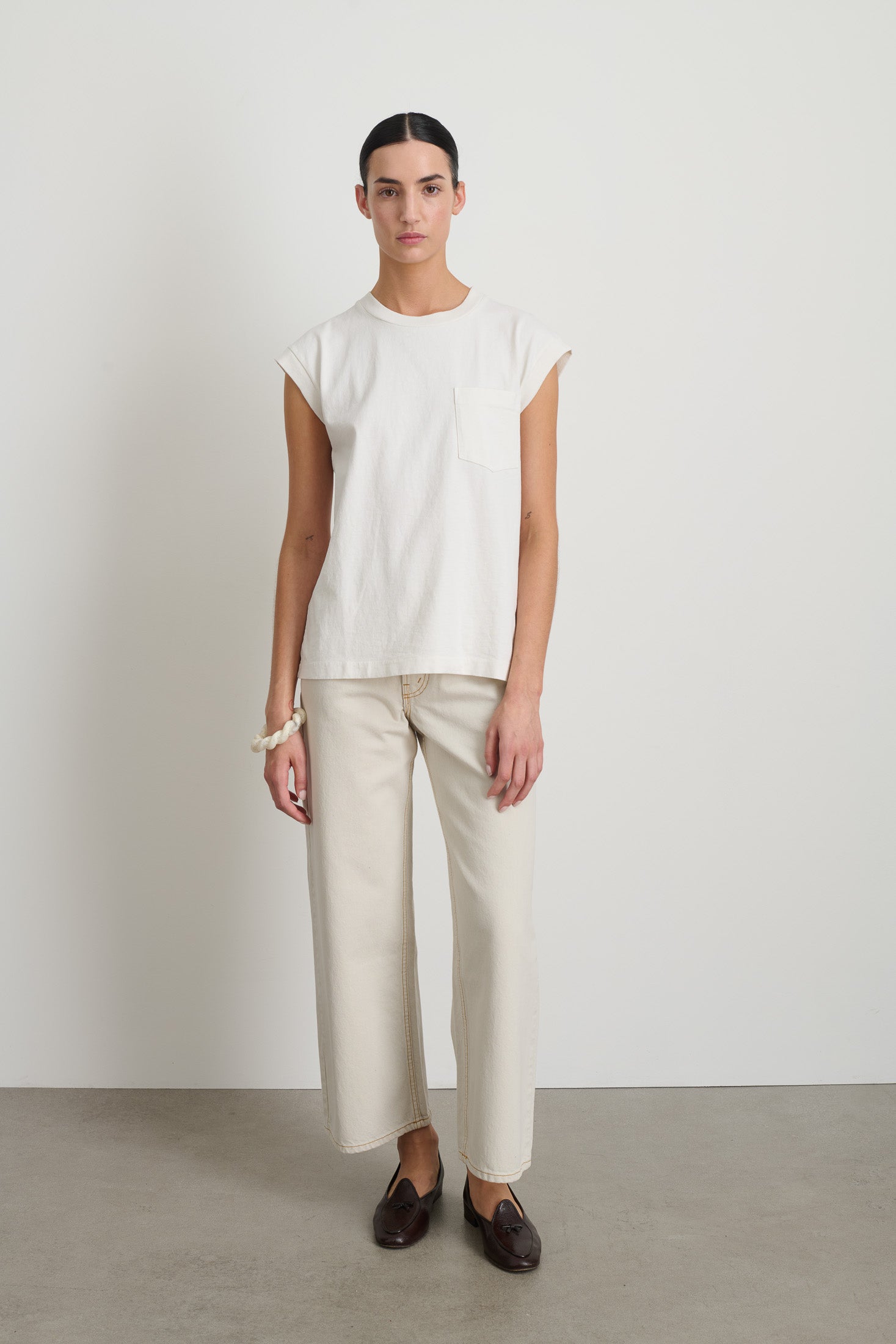 B Sides Pocket Tank Snow White