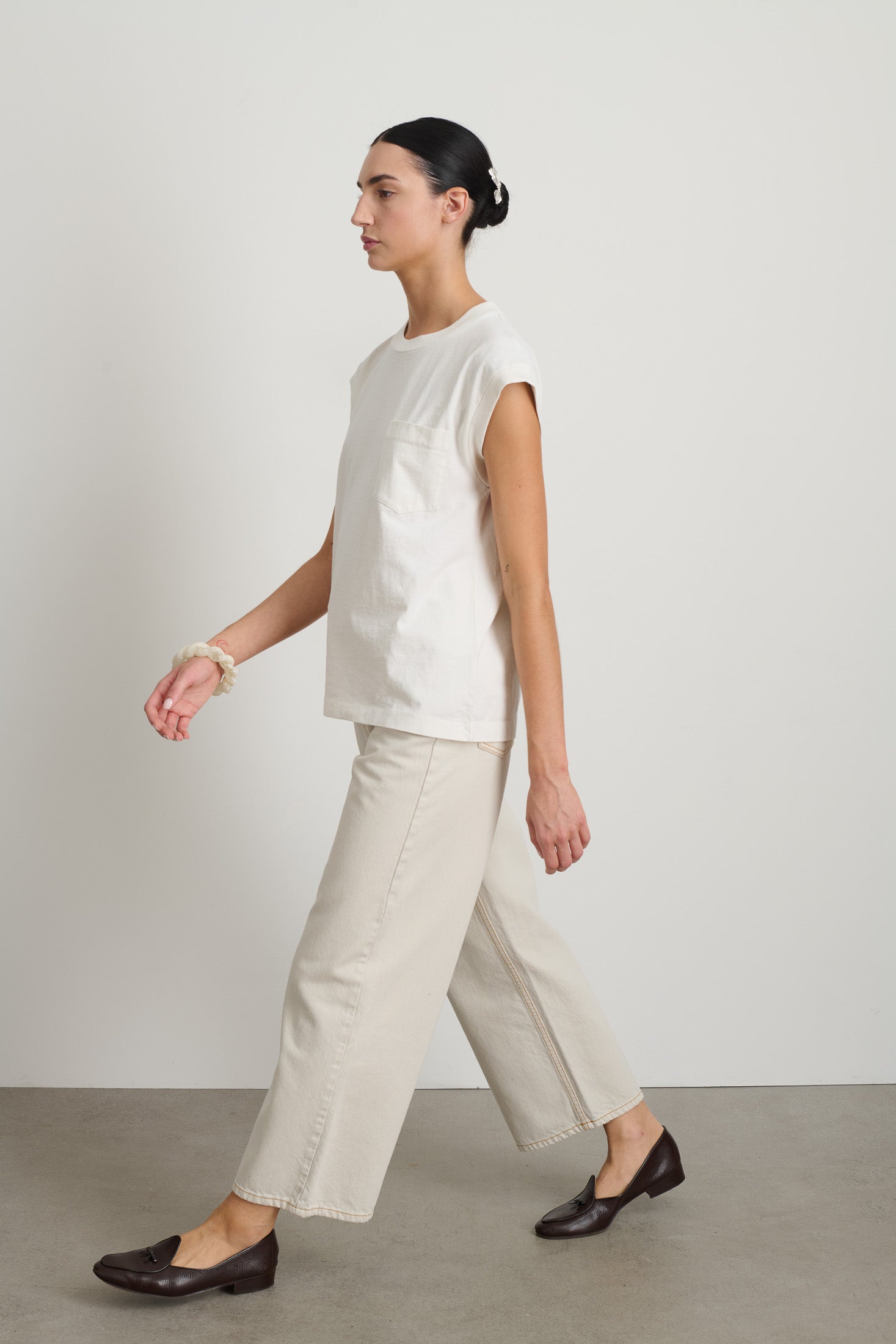 B Sides Pocket Tank Snow White