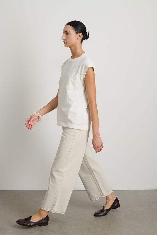 B Sides Pocket Tank Snow White