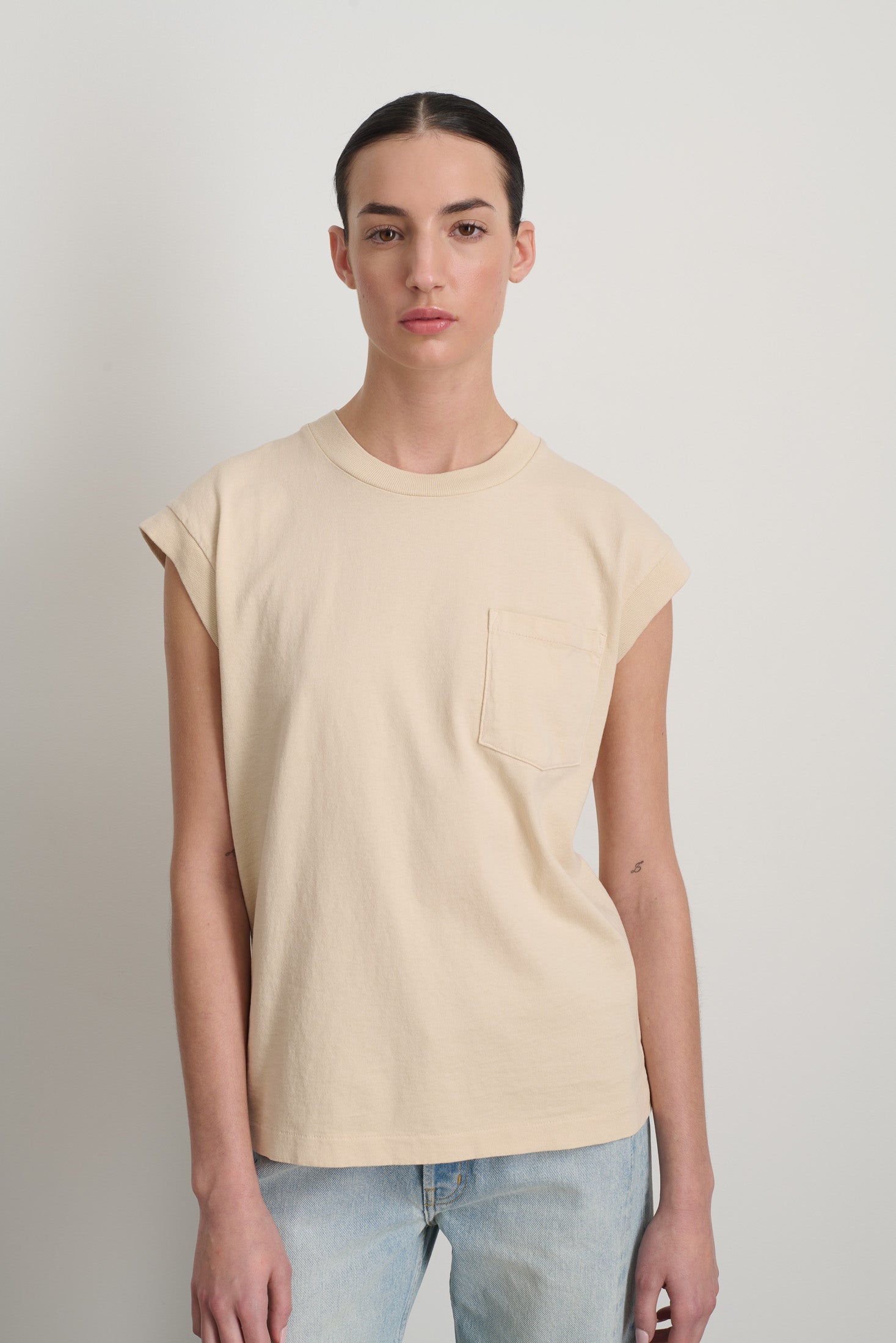 B Sides Pocket Tank Tan