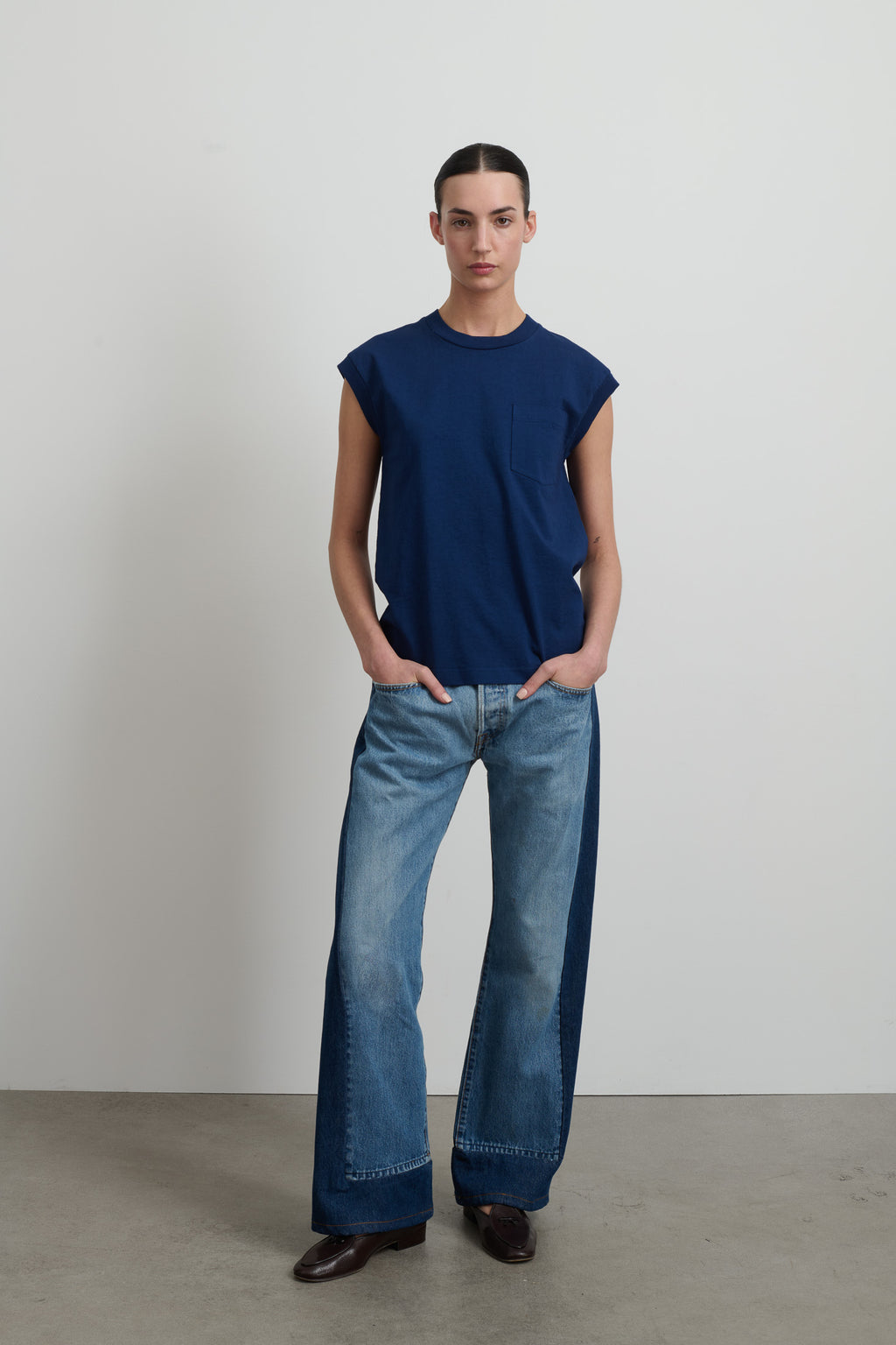 B Sides Pocket Tank Van Blue