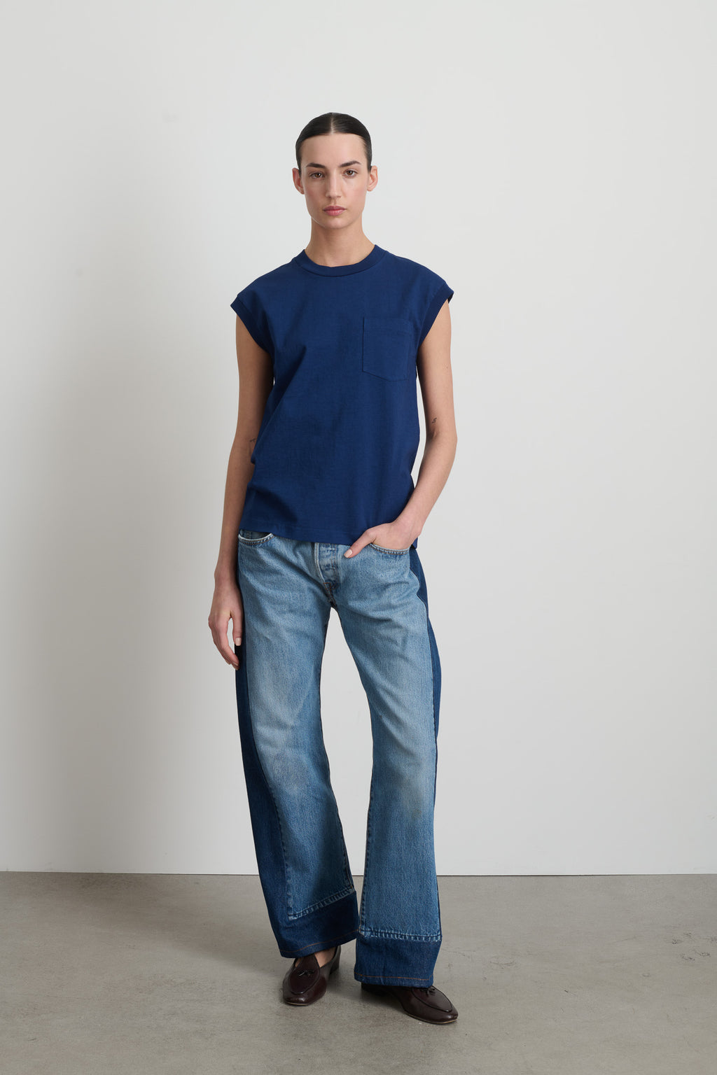 B Sides Pocket Tank Van Blue