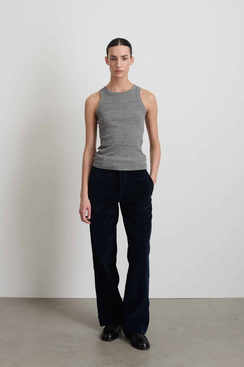 B Sides Rib Tank Heather Grey