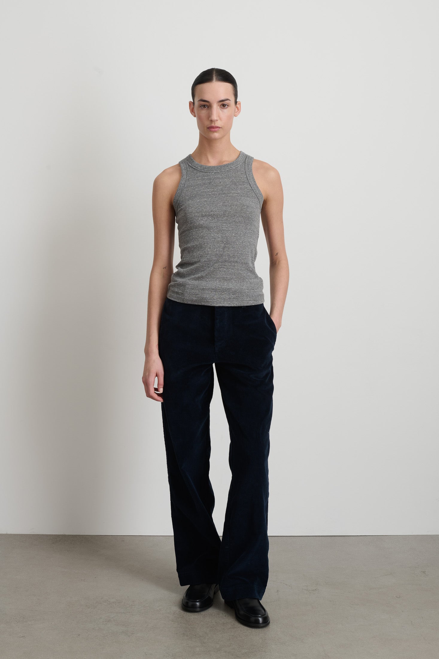 B Sides Rib Tank Heather Grey