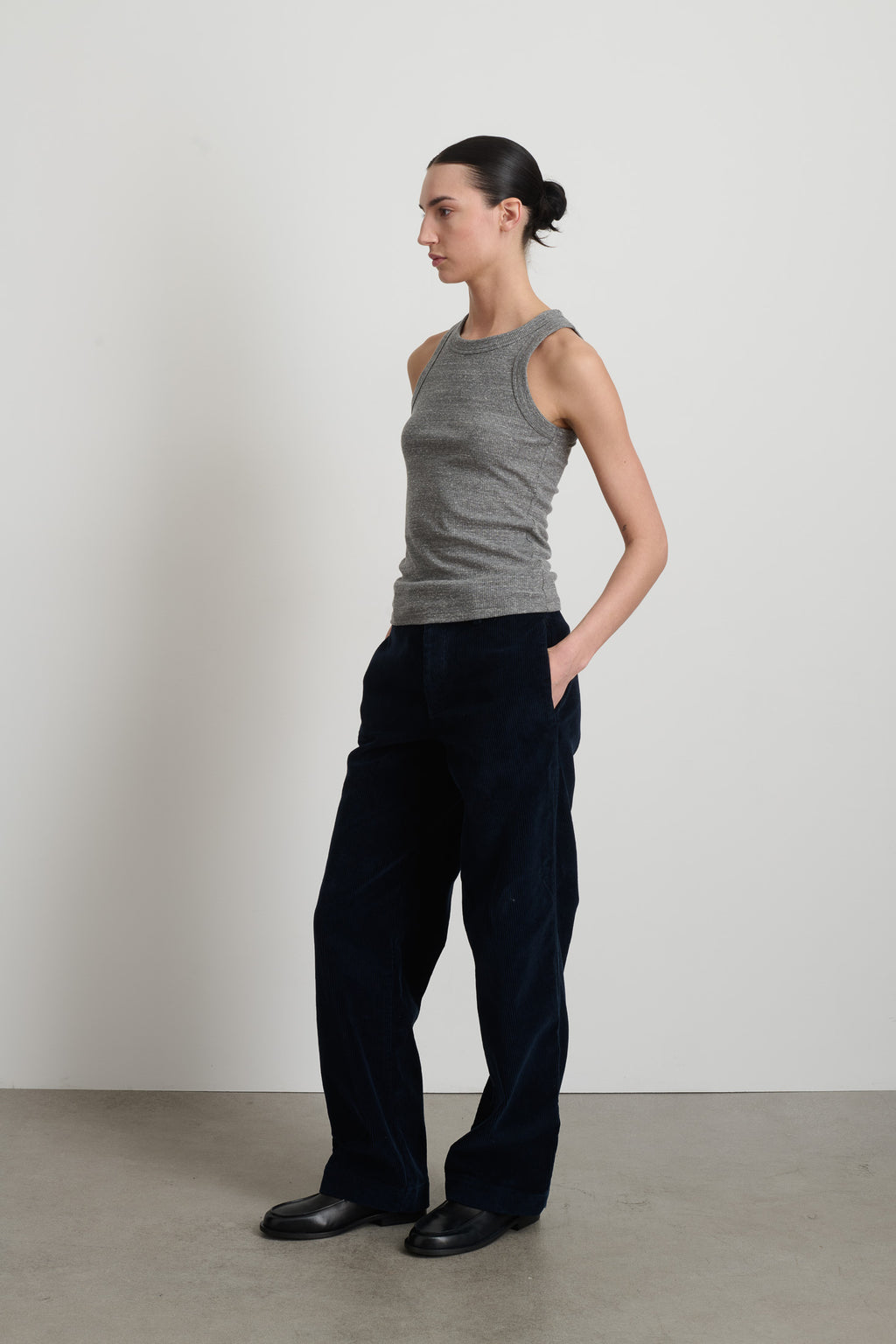 B Sides Rib Tank Heather Grey