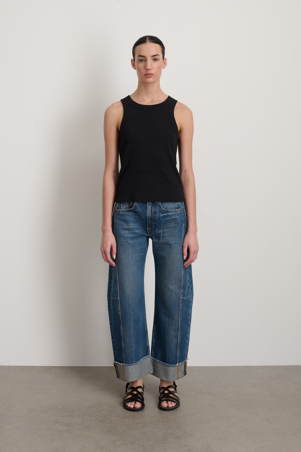 B Sides Rib Tank Stil Black