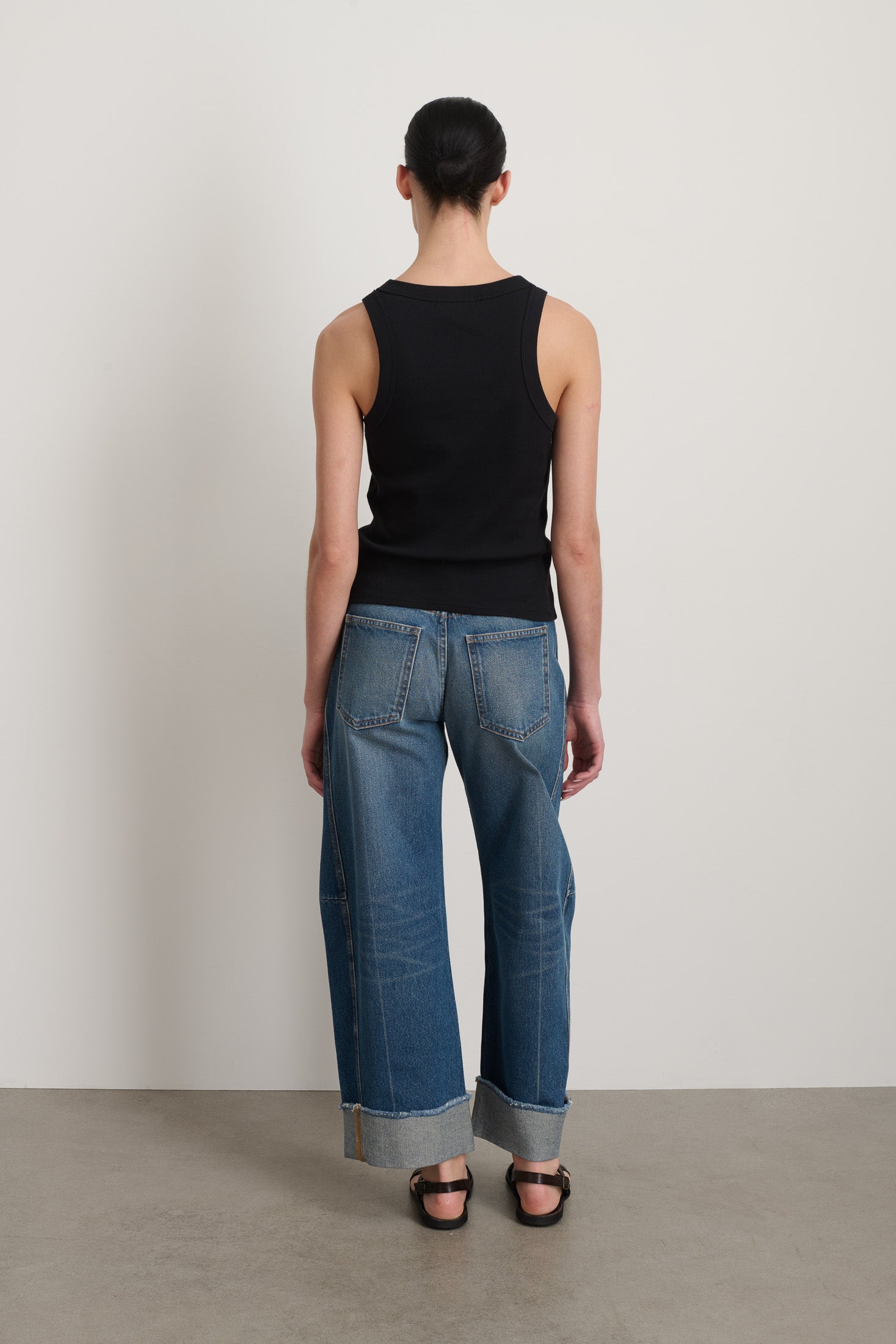 B Sides Rib Tank Stil Black