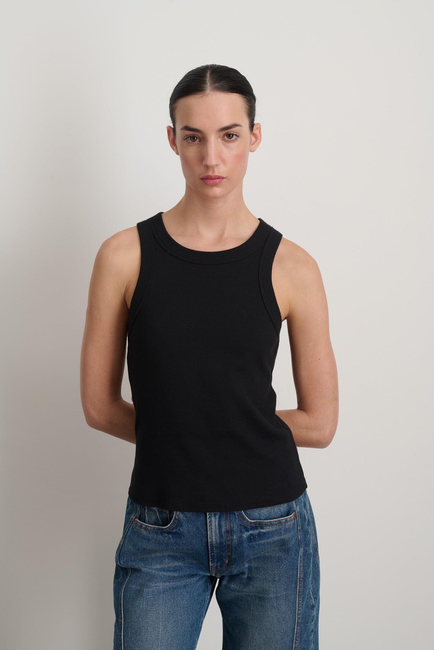 B Sides Rib Tank Stil Black