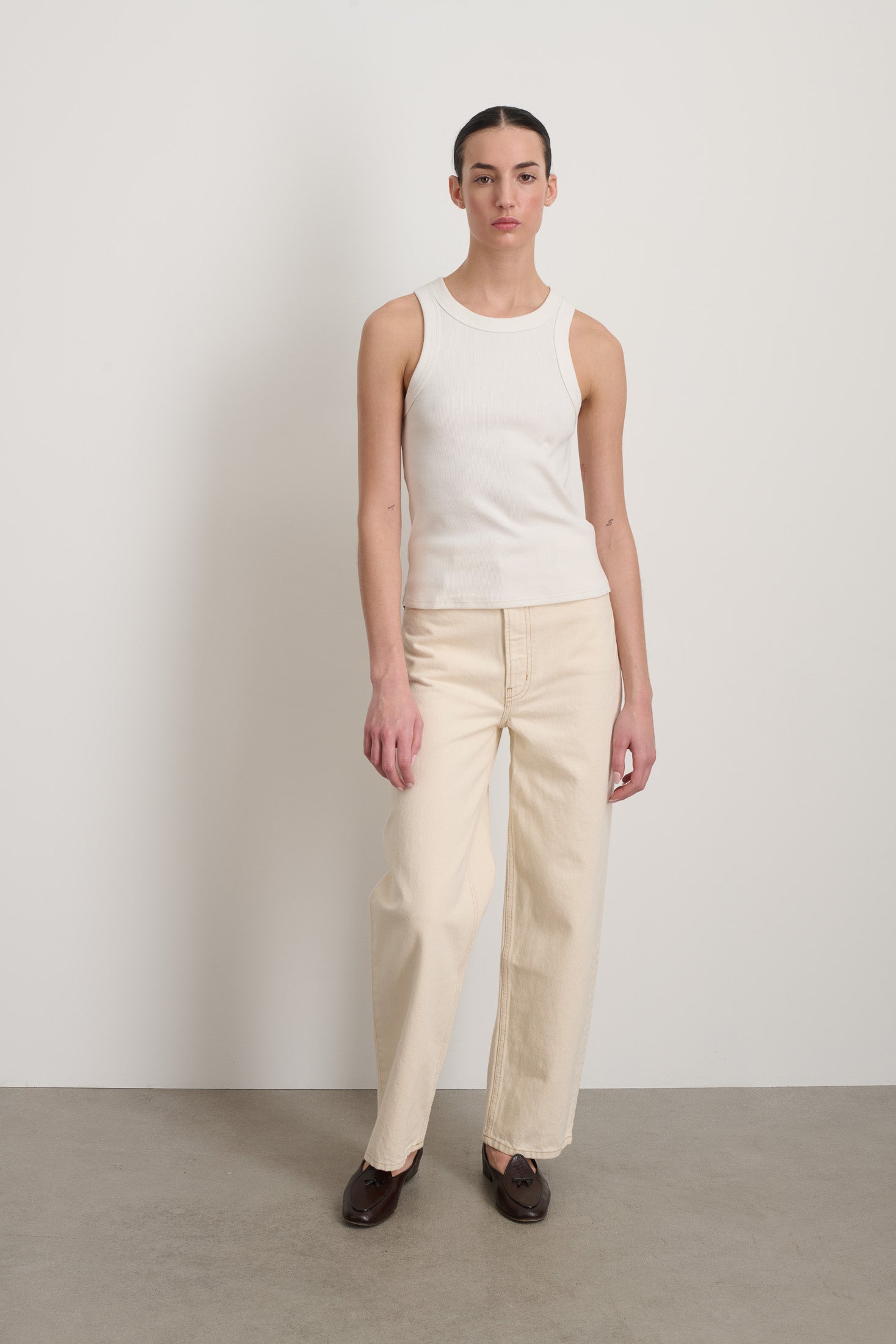 B Sides Rib Tank Snow White