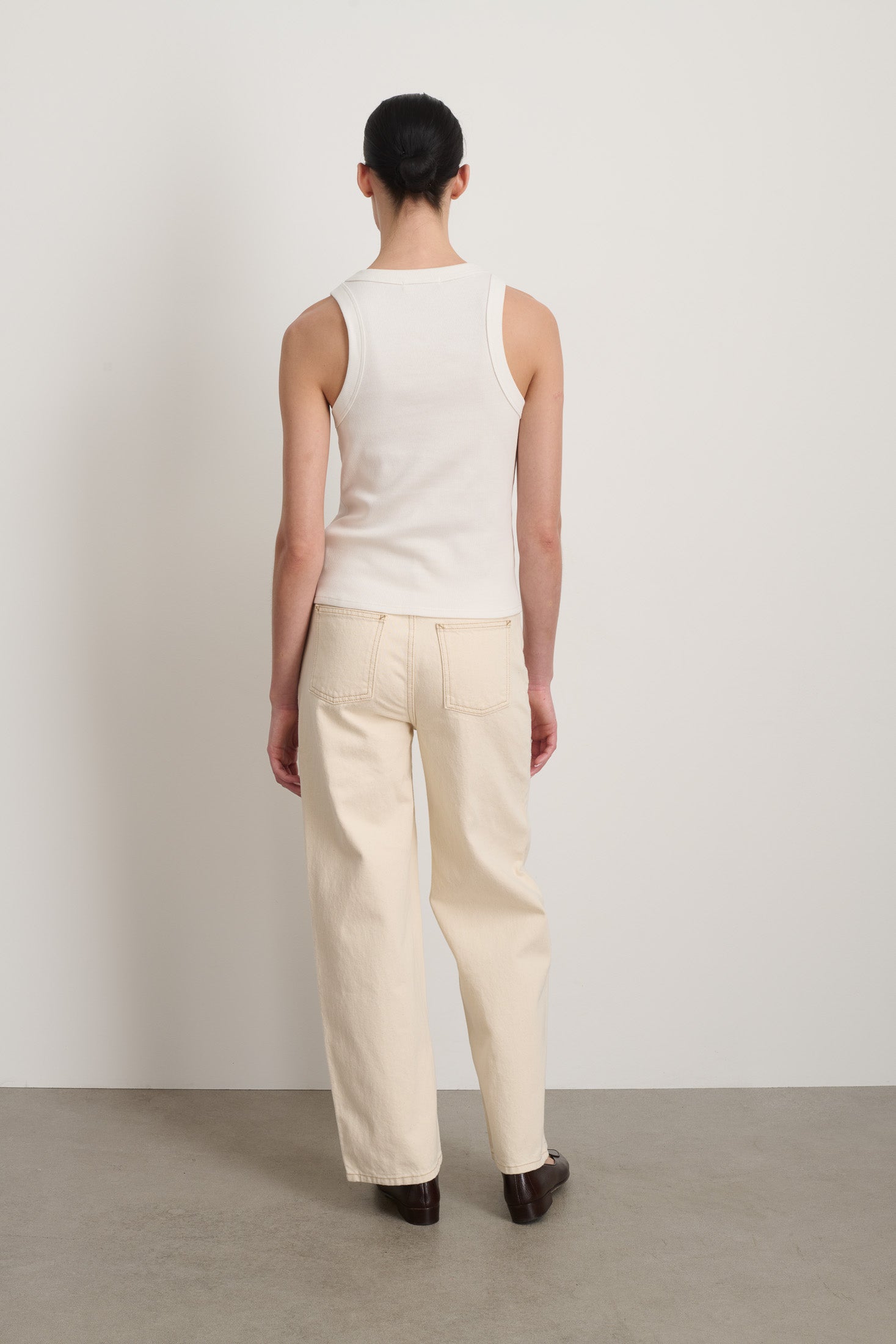 B Sides Rib Tank Snow White