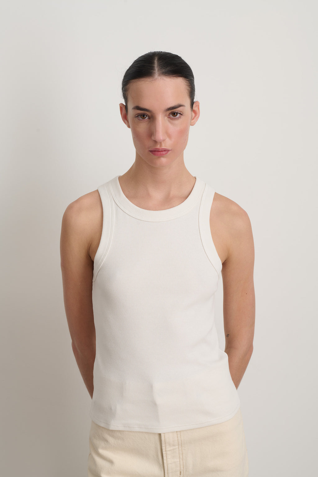 B Sides Rib Tank Snow White