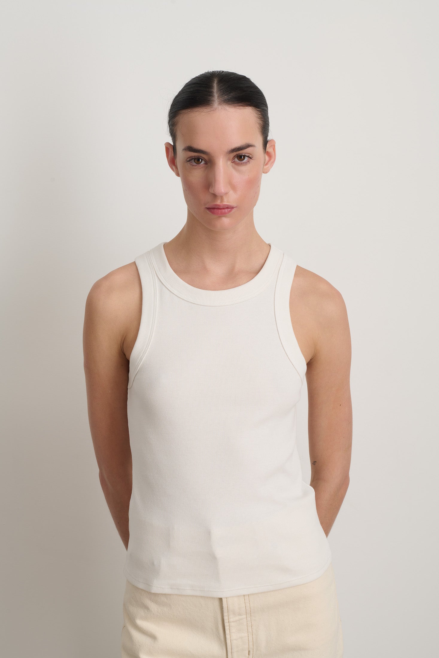 B Sides Rib Tank Snow White