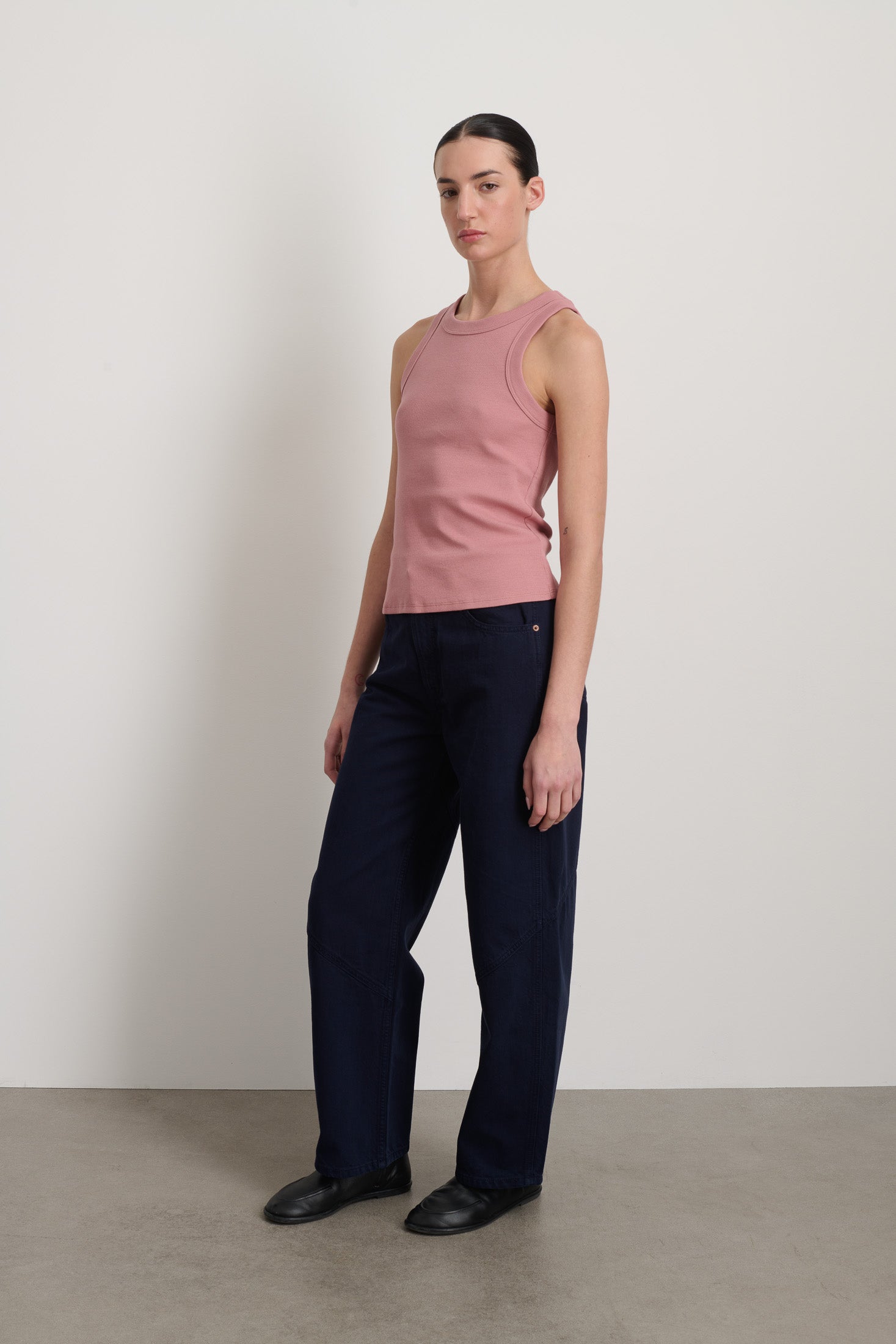 B Sides Rib Tank Zinnia Overdye