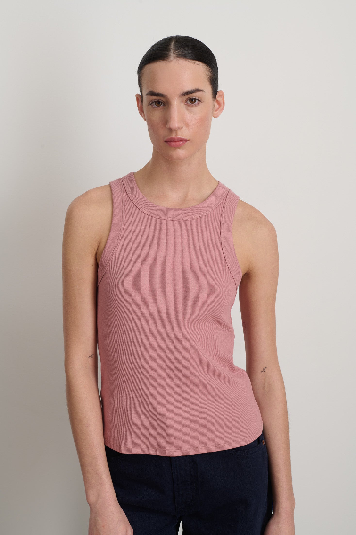 B Sides Rib Tank Zinnia Overdye