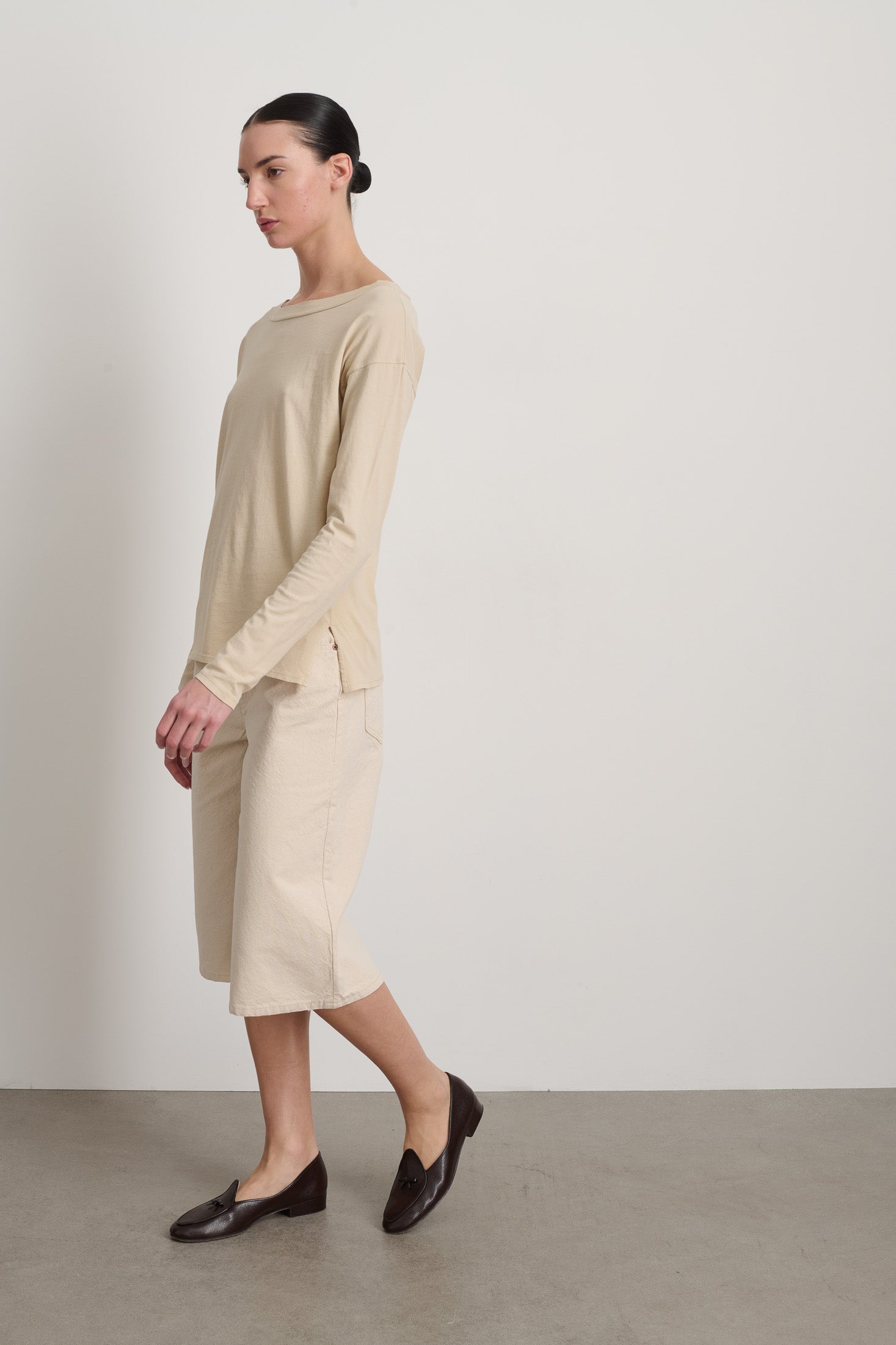 B Sides Long Sleeve Crew Tan