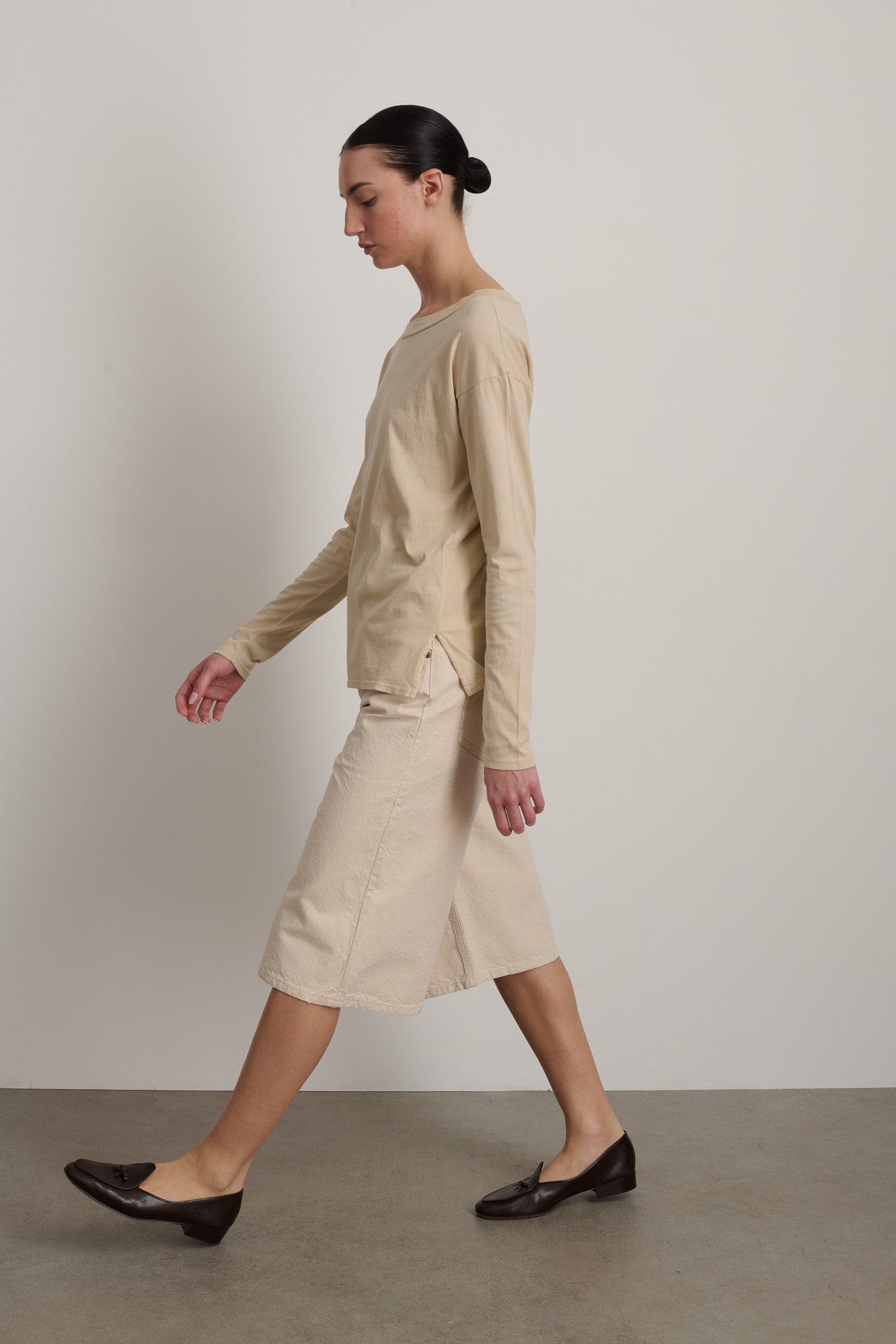 B Sides Long Sleeve Crew Tan