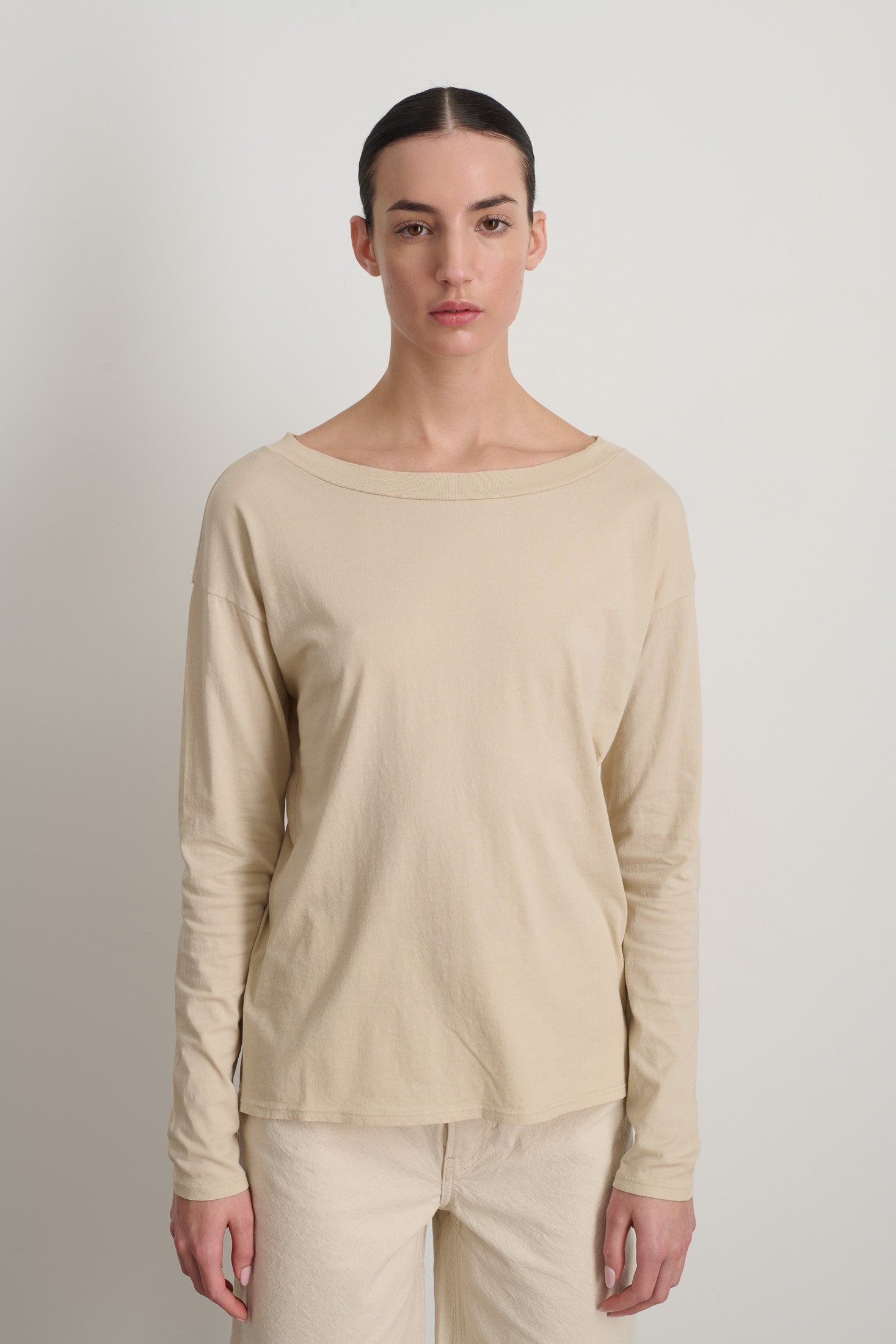 B Sides Long Sleeve Crew Tan