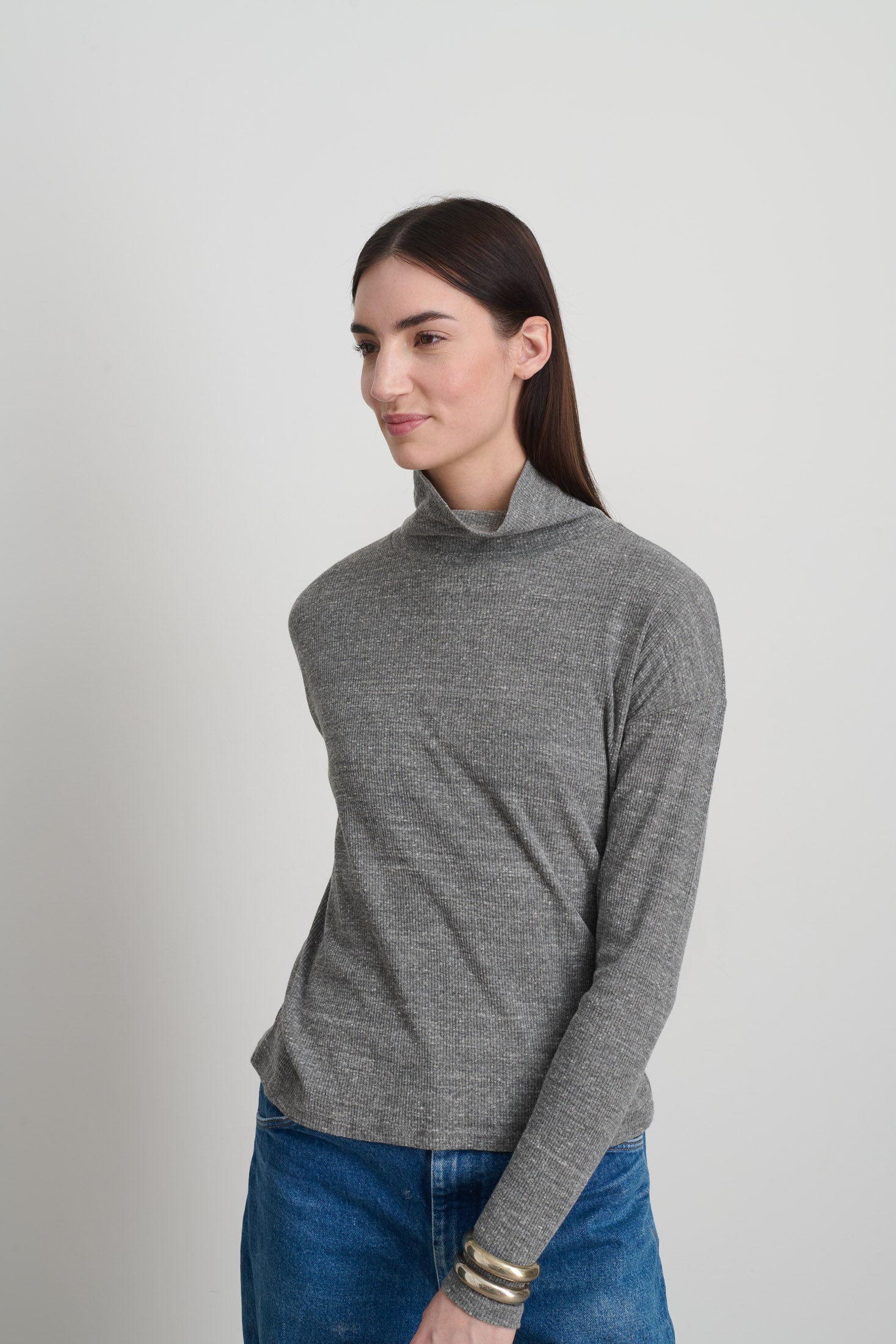 B Sides Turtleneck Heather Grey - Women | B SIDES – B Sides Jeans