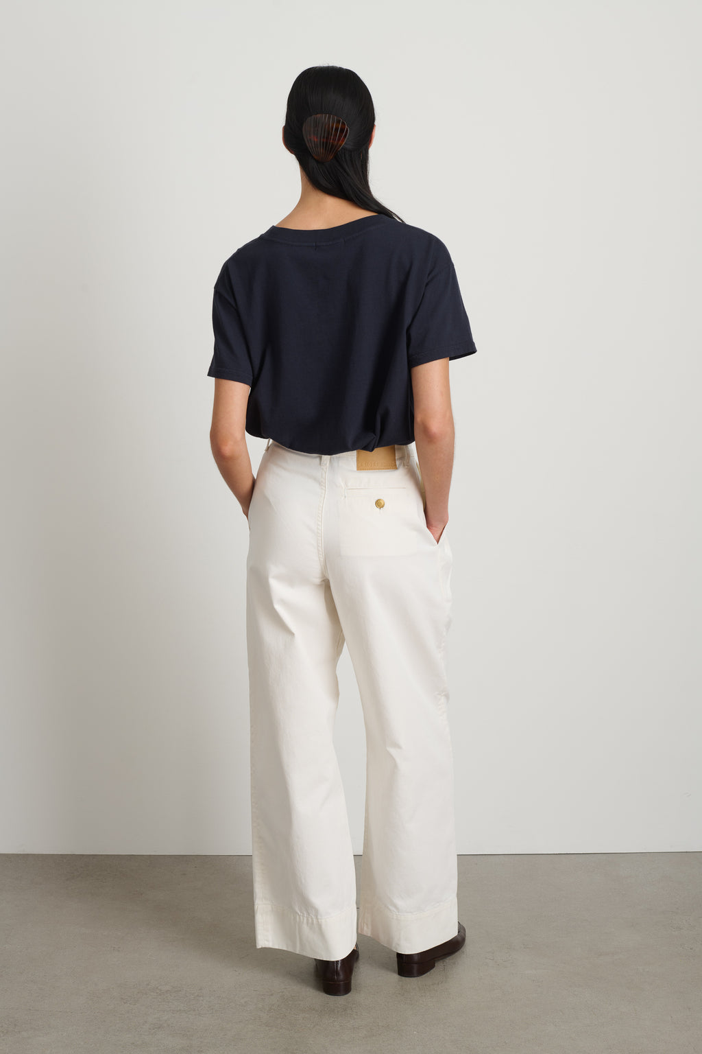 Martin Pleated Chino Chalk White