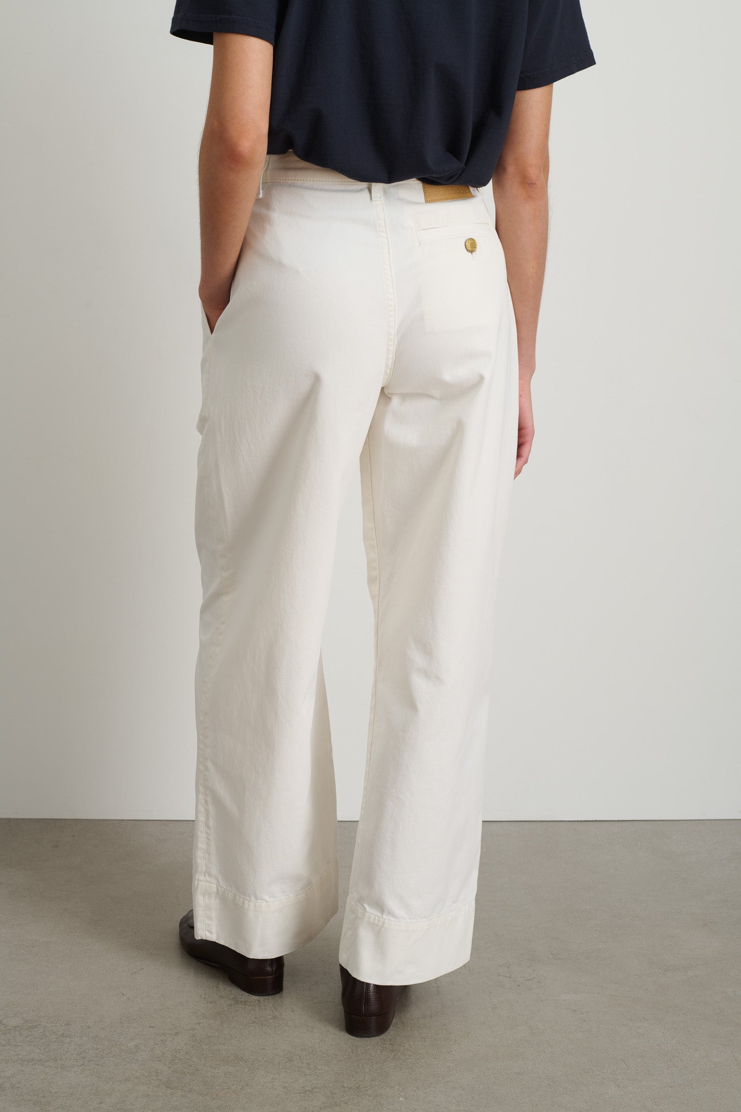Martin Pleated Chino Chalk White