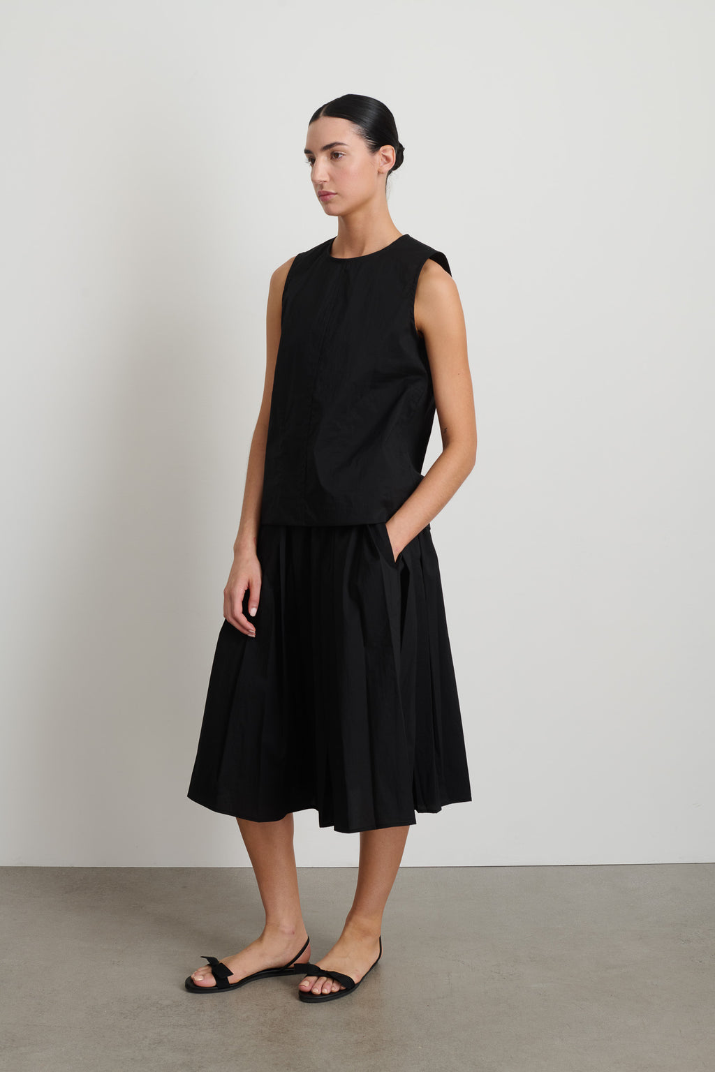 Eve Pleated Skirt Black