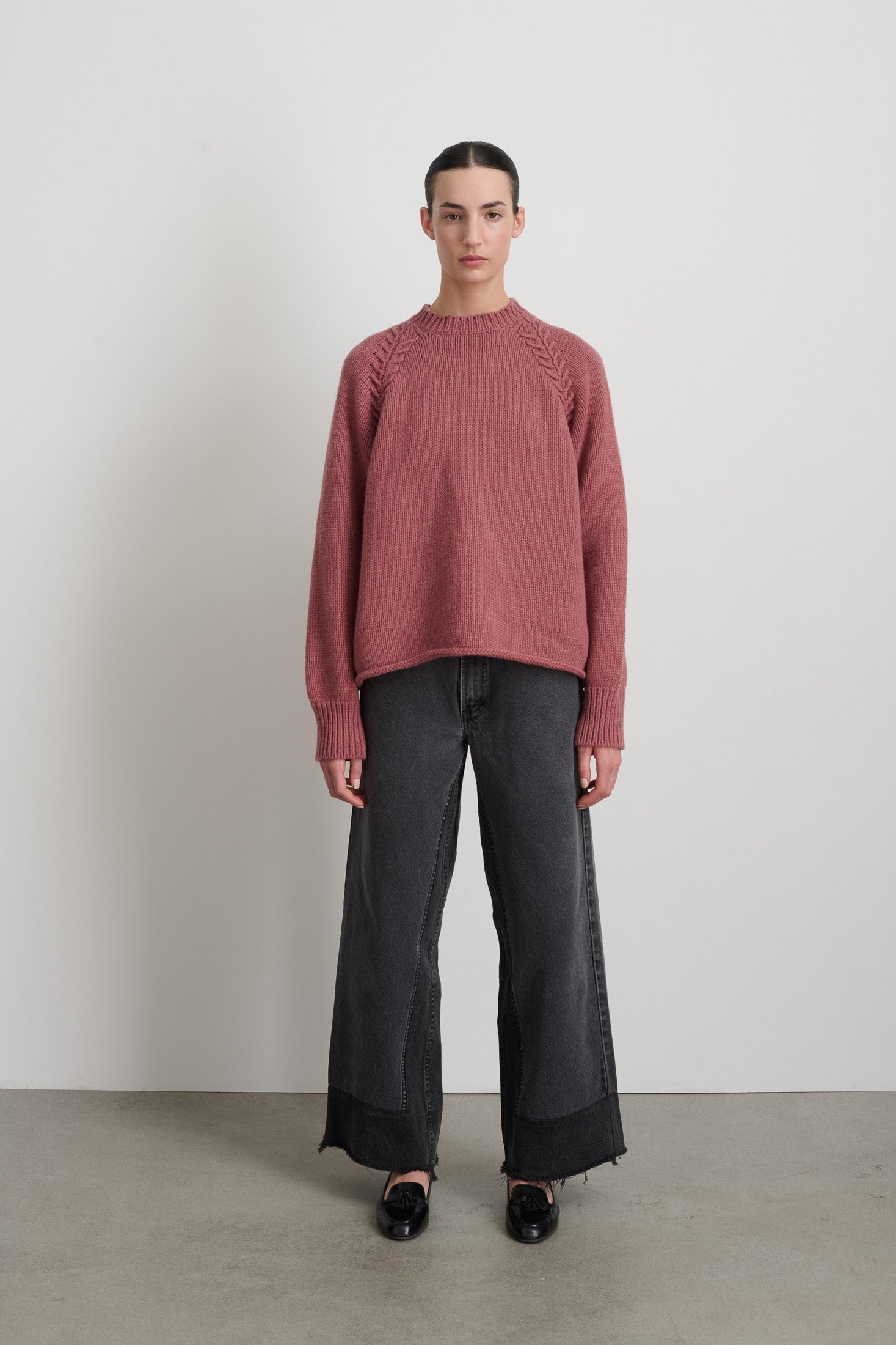 Braided Crew Pink Cashmere