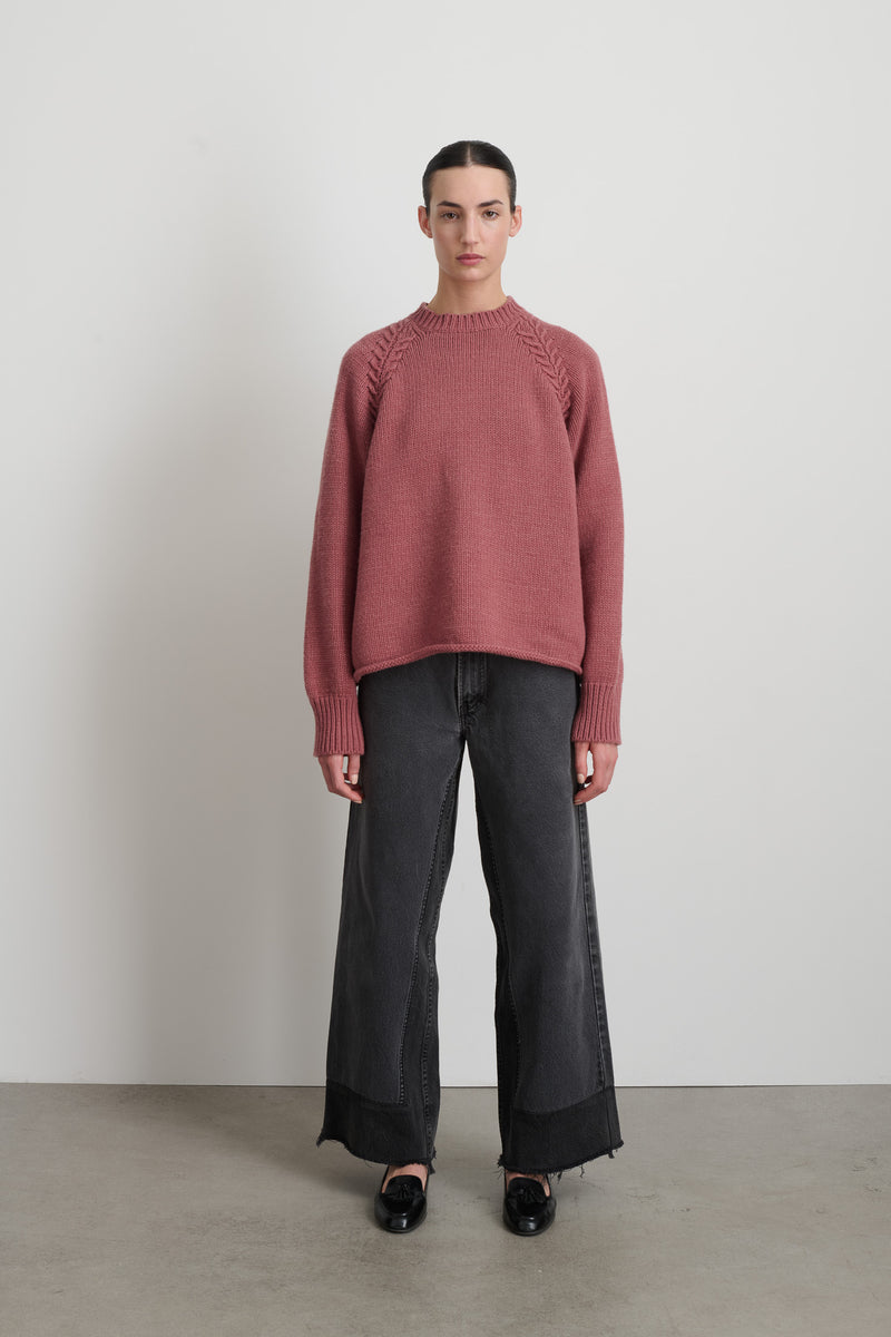 Braided Crew Pink Cashmere – B Sides Jeans