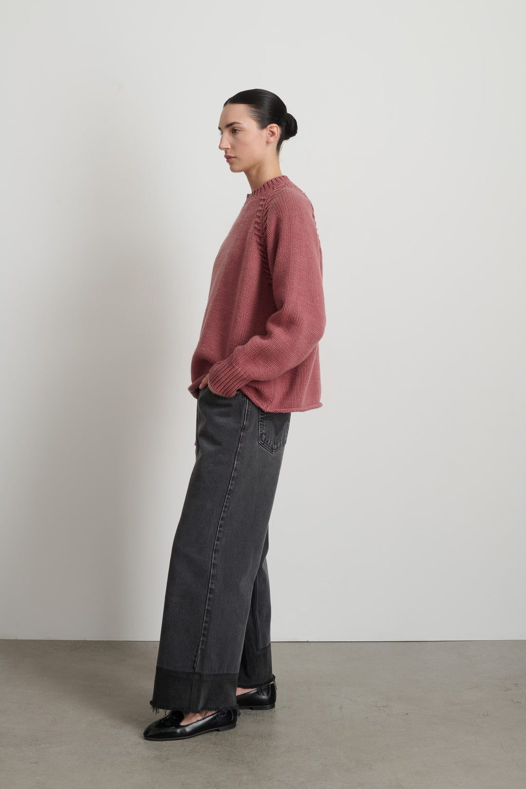 Braided Crew Pink Cashmere