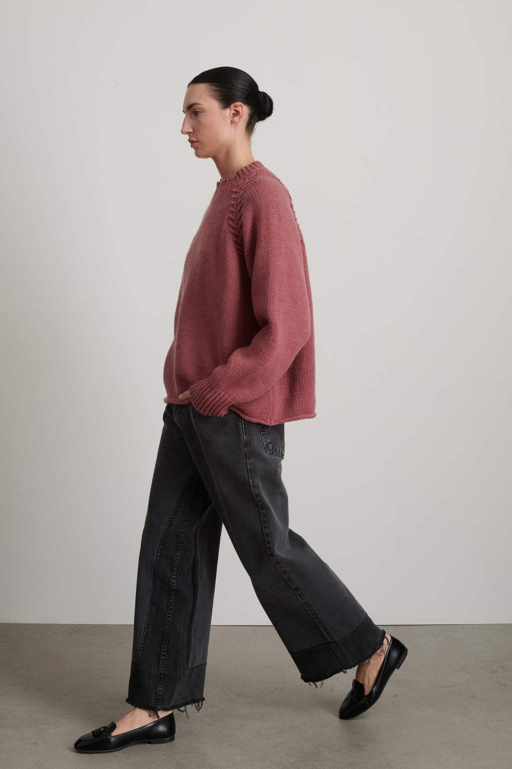 Braided Crew Pink Cashmere