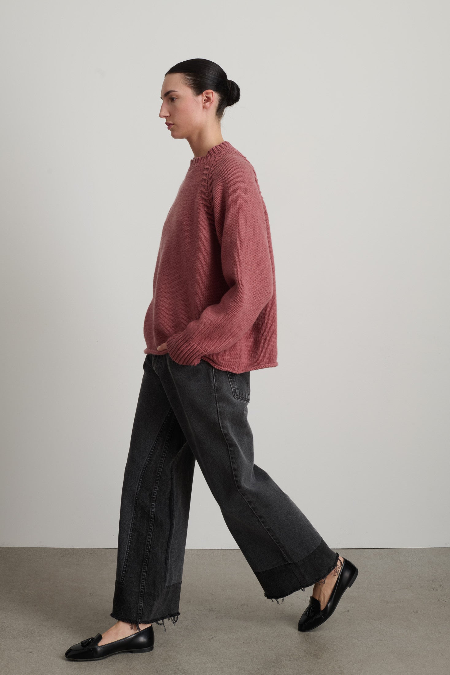 Braided Crew Pink Cashmere