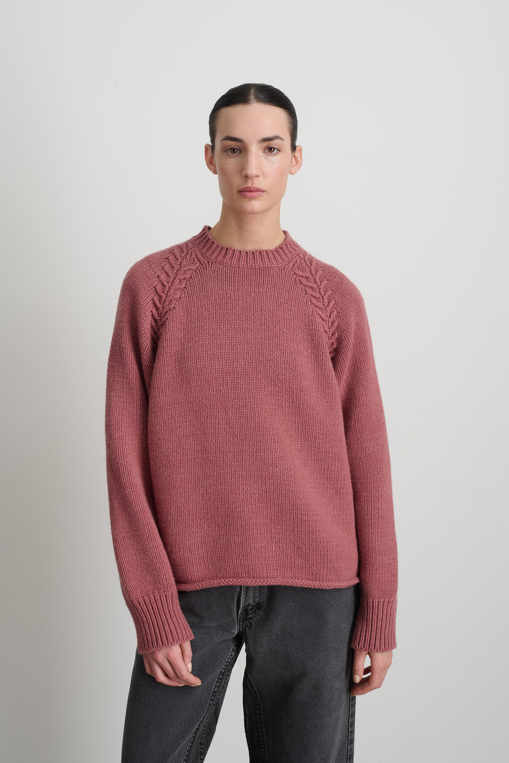 Braided Crew Pink Cashmere