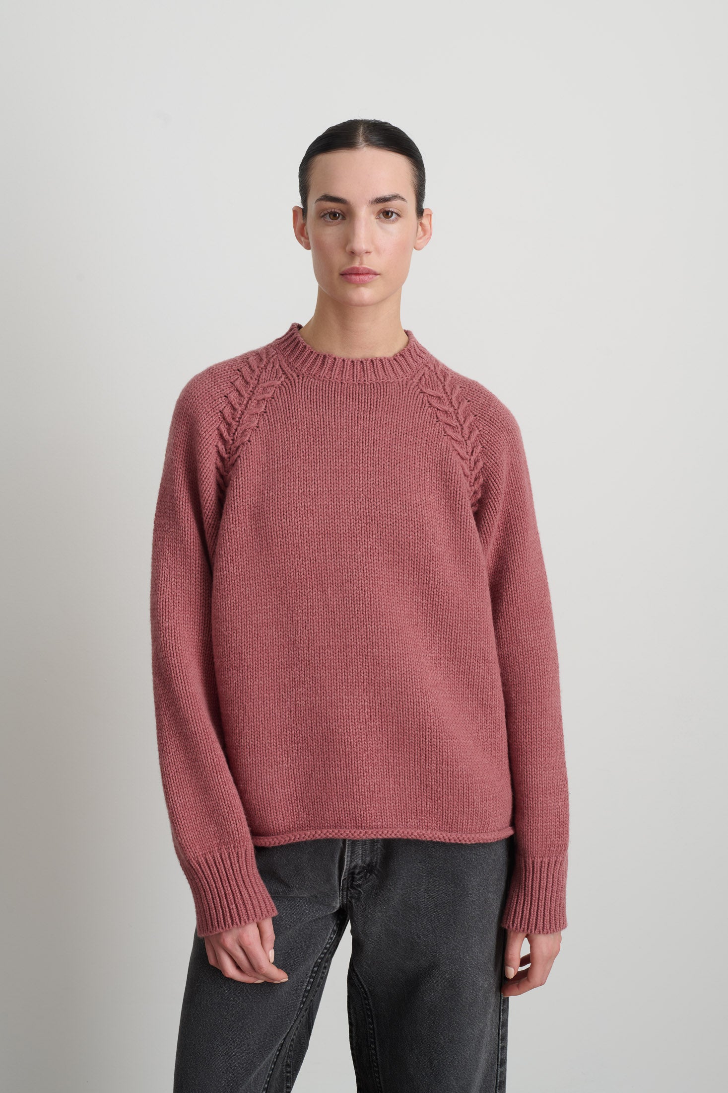 Braided Crew Pink Cashmere