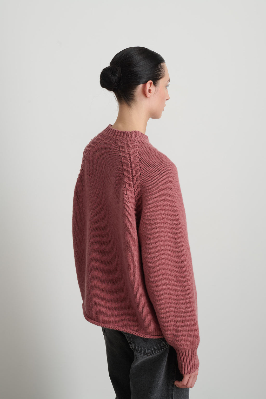 Braided Crew Pink Cashmere