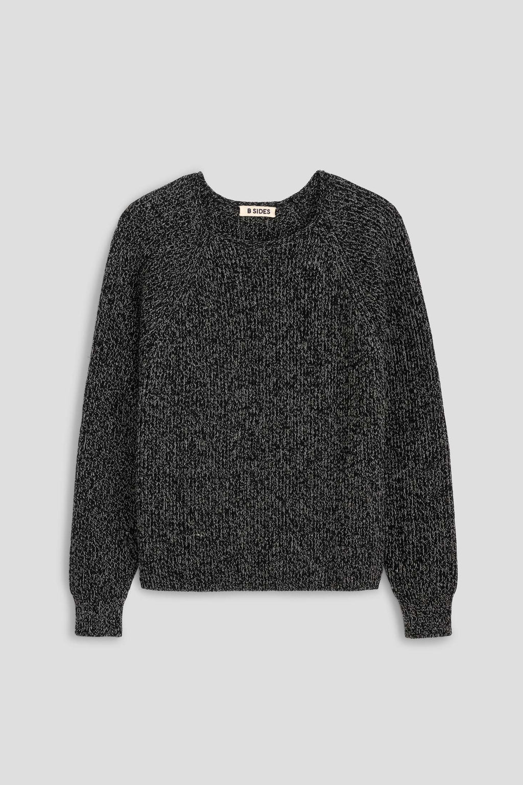 Roll Neck Shaker Stitch Pullover Black / White