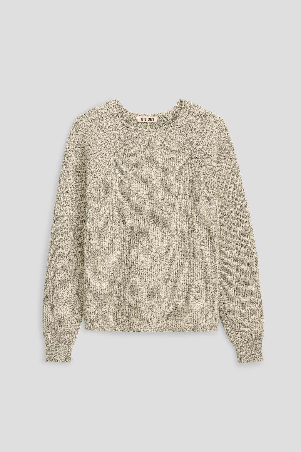 Roll Neck Shaker Stitch Pullover Ecru / Black