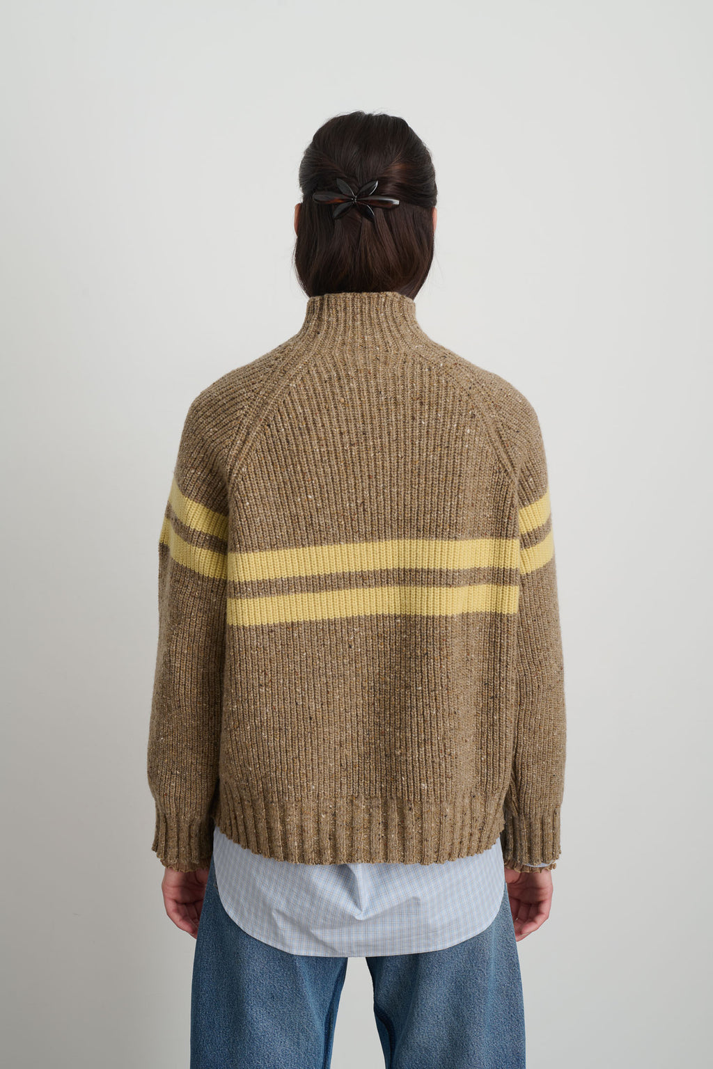 Funnel Neck Camel + Celery Donegal