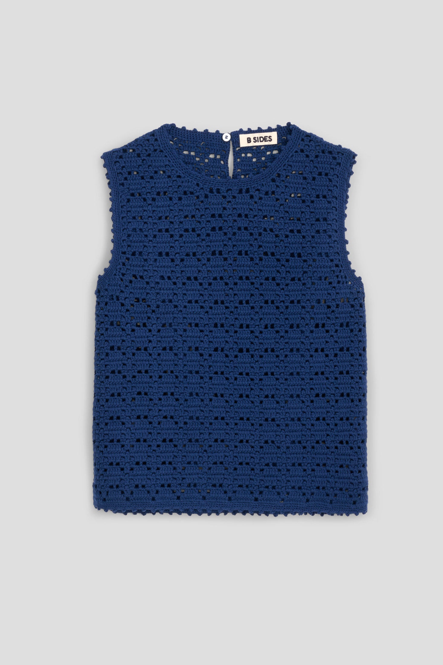【夏帆さま専用出品】SHELL MOTIF CROCHET KNIT VEST Joy Crochet Shell Denim Blue - Women | B SIDES – B Sides Jeans