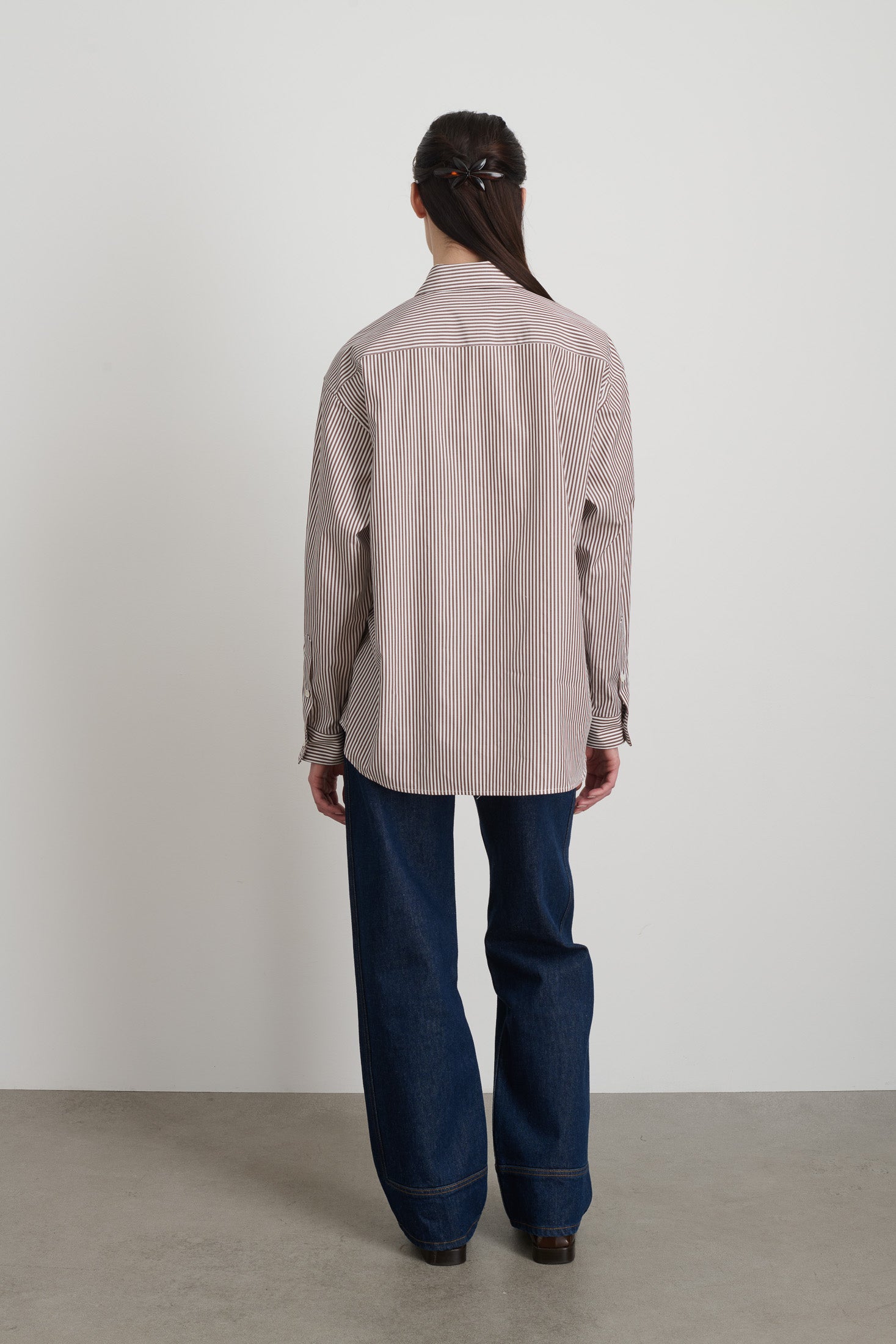 Nolan Shirt Brown and White Stripe