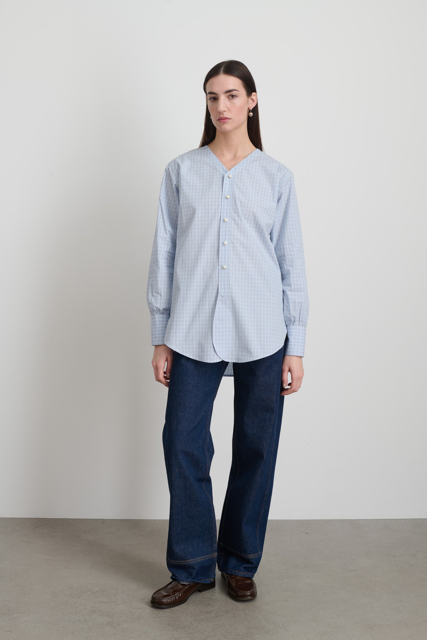 Pina Shirt Blue Plaid
