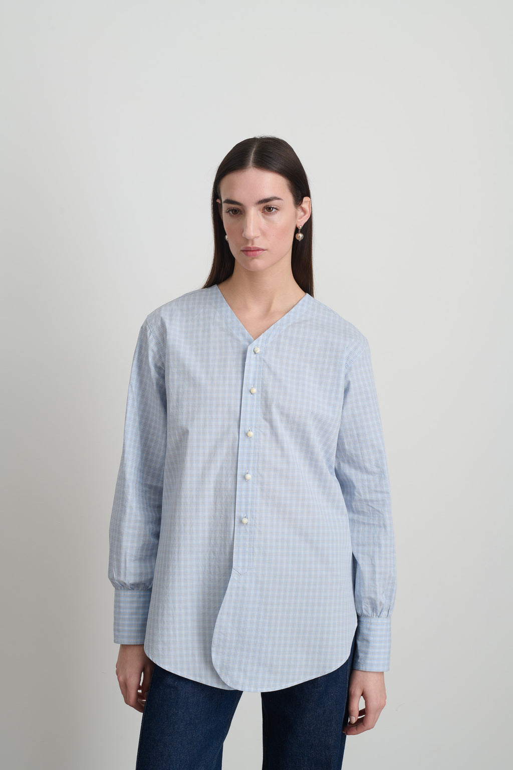 Pina Shirt Blue Plaid