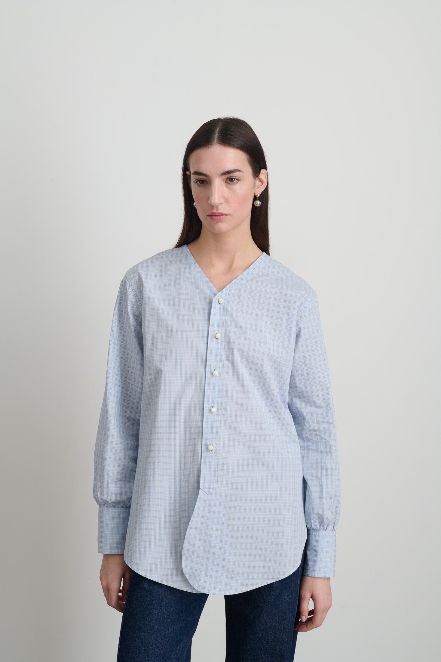 Pina Shirt Blue Plaid