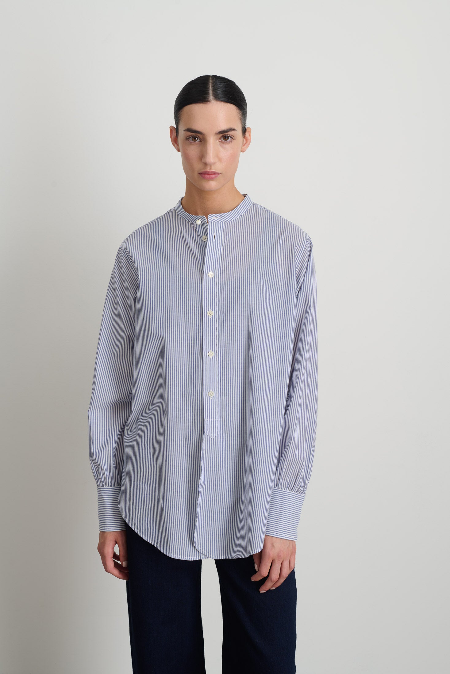 Marta Shirt Navy White Stripe